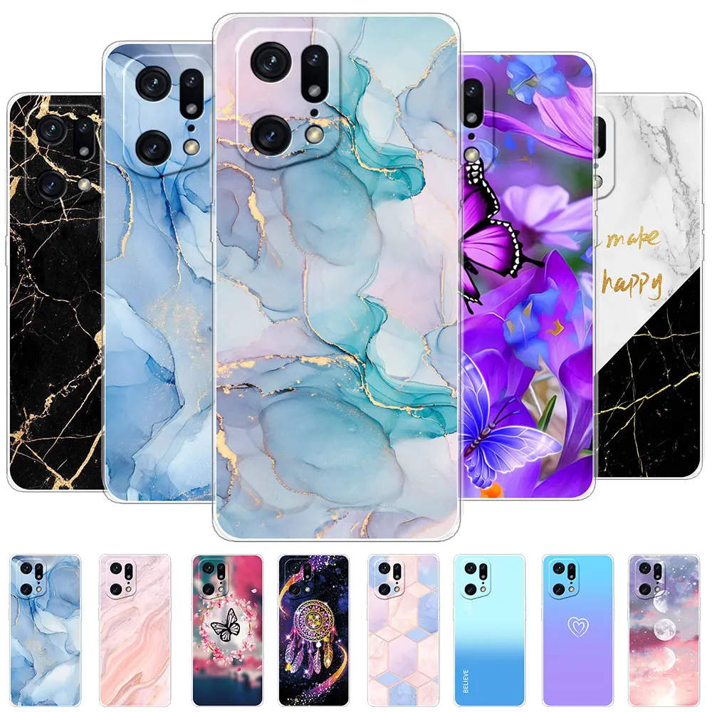 Per Oppo Find X5Pro Case Find X5 Nebula Marble Clear Cover Case Per Oppo Find X5 Pro Oppo Find X5 Back Bumper Tpu Silicone Shell