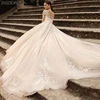 RODDRSYA Lace Long Sleeves Weeding Dress Vintage Backless Button Tulle A-Line Bridal Gown Appliques Vestido De Novia Custom Made 2
