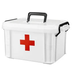 2 camada caixa de armazenamento kit primeiros socorros organizador com alça portátil kits pp kit plástico para casa aidl kit