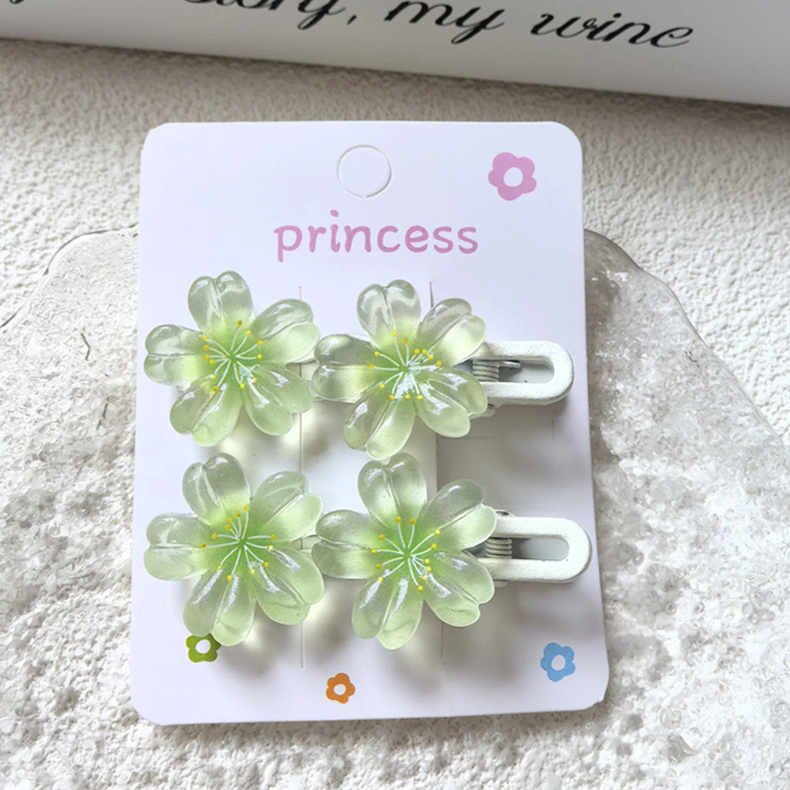 Haarspangen mit Farbverlaufsblumen – 2 Stück süße Blumen-Haarnadeln für Kinder, süße Frühlings-Blumen-Haarspangen, Haar-Accessoires für Mädchen – Detail 4