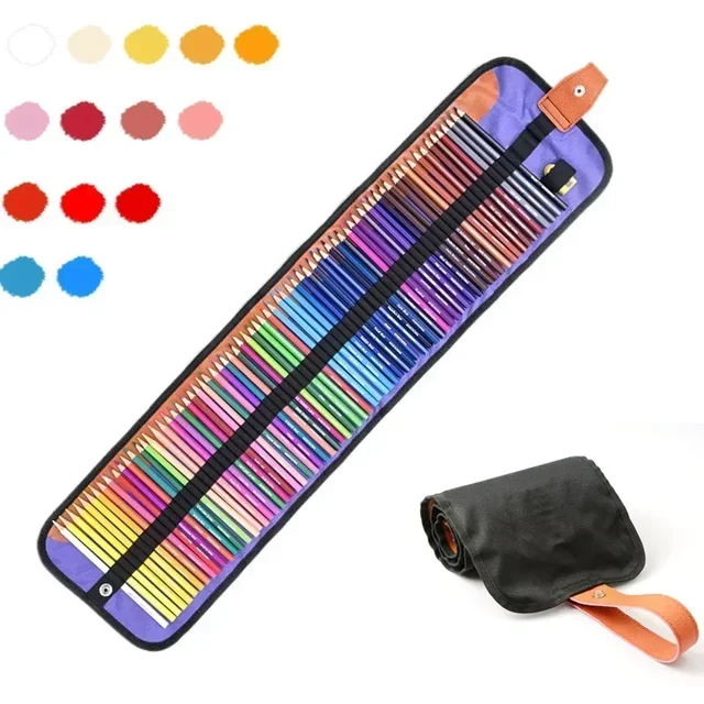 Set di matite colorate da 50/72 pezzi con custodia arrotolabile in tela: perfetto per colorare, disegnare, schizzi e creare studenti adulti 1