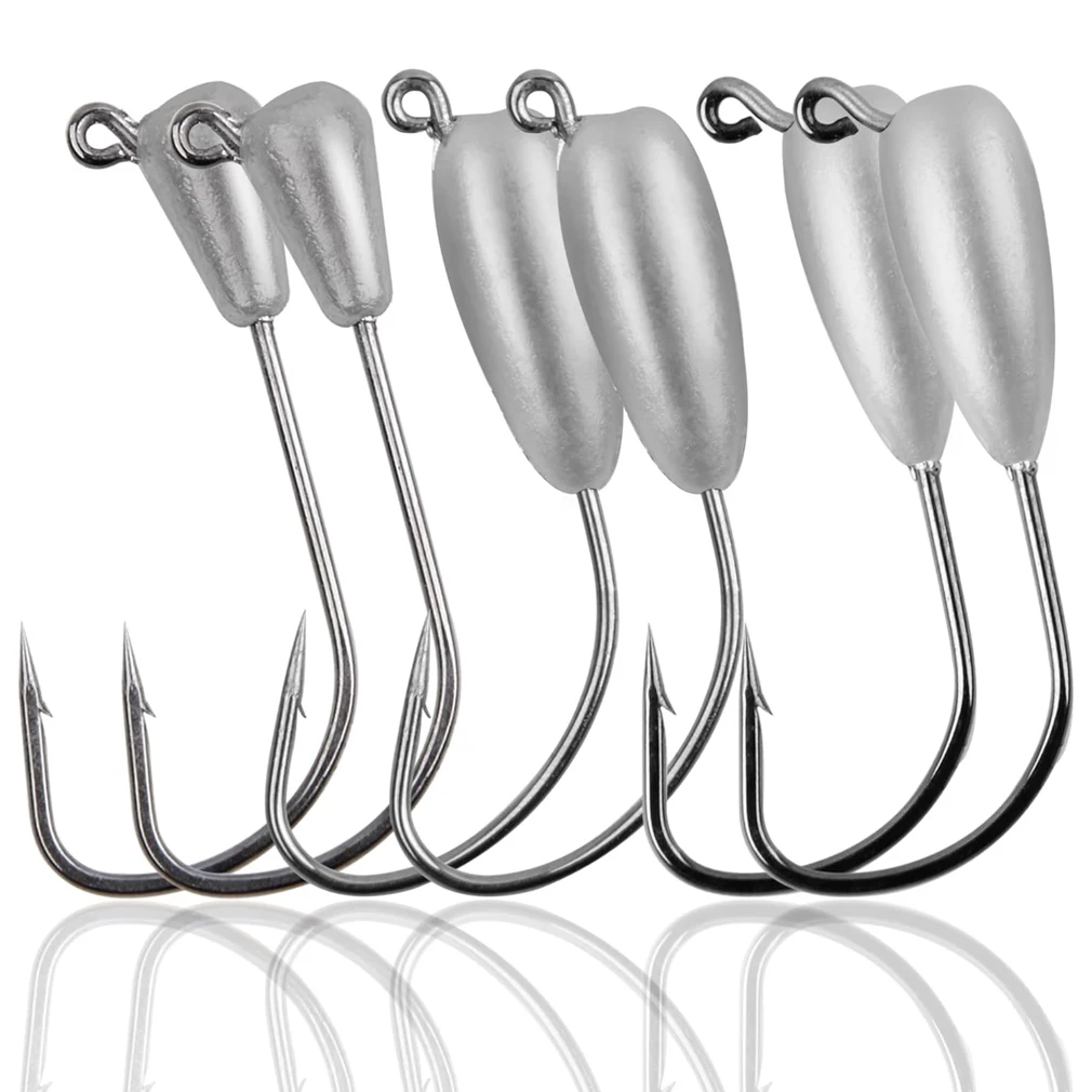 4612PcsJigHeadsFishingHooksTubebaitjigheadWormlureFishhooks