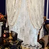 Nordic Luxury Curtain for Living Room White Silver European High Quality Velvet Bronzing Tulle Shade Home Window Door Custom Set 5
