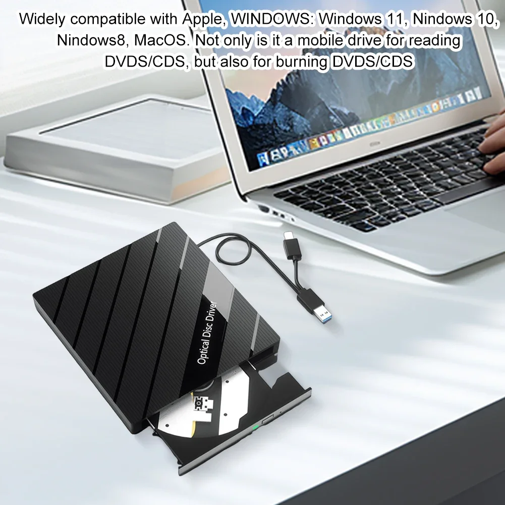 External Blu Ray Drive USB 3.0 Type C External Blu-ray Optical Drive CD/DVD/BD -/+RW Player SD/TF Card Ports Blu Ray Burner Reader PC Laptop