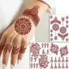 Waterproof Henna Tattoo Stickers for Women Flower Instant Fake Tattoo for Hand Temporary Tattoos for Wedding Party Festival 1