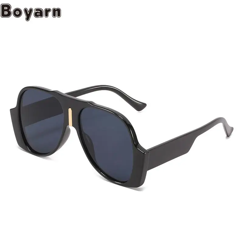 

Boyarn New Large Frame Sunglasses Steampunk Fashion Brand G's Same Glasses Wide Legs Personality Funny Sunglasses Wome