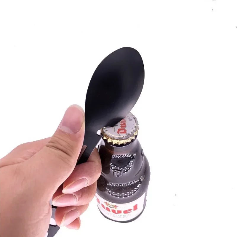 1PC 8in1 Multifunctional Whistle Knife Outdoor Camping Survival Spork Kitchen Multifunctional Wrench Bottle Opener Spoon 6
