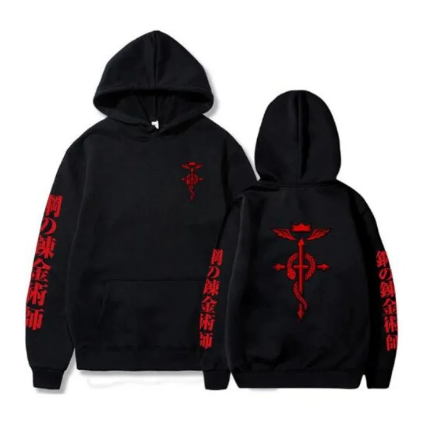 

Anime fullmetal alchemist edward elric funny hoodie hip hop graphic sweaters poleron hombre streetwear harajuku sweater 2024