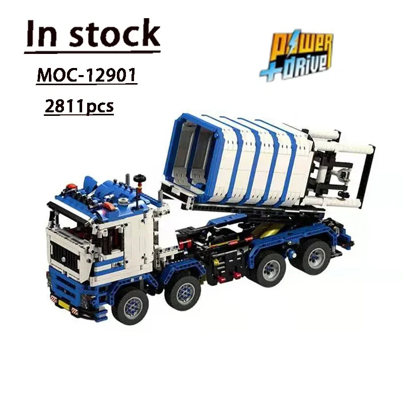 Moc-12901 Electric Silo Truck Assembly Splicing Building Block Model #2811 Parts Building Blocks Kids Birthday Custom Toy Gift
