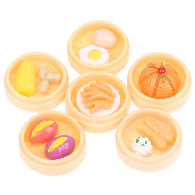 

10Pcs Dollhouse Miniature Steamed Breakfast Model Kitchen Food Accessories For Doll House Decoration Kids Pretend Play Toys