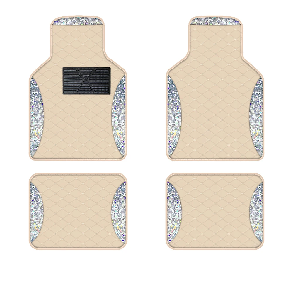 

4pcs Laser Leather Luxury Floor Mats Suitable For All Driving Vehicles Off-Road Vehicles And Trucks