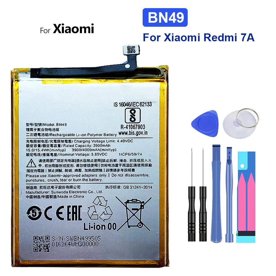 

Battery For Xiaomi Red mi BN49 4000mAh battery For Xiao mi Redmi 7A Redmi7A Redmi 7 A For Redrice BN 49 Bateria