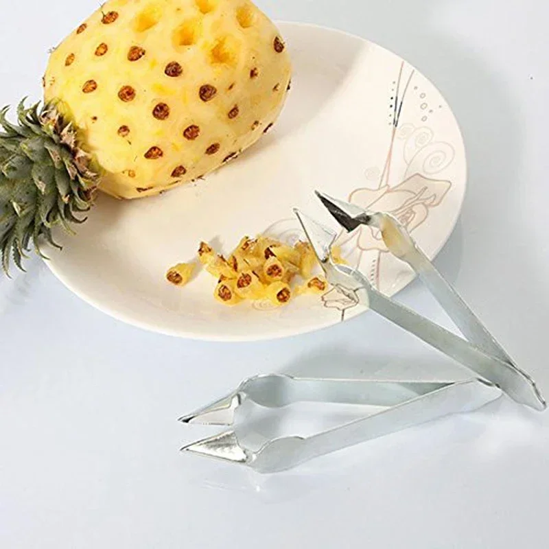 1Pcs Practical Pineapple Eye Peeler Stainless Steel Seed Remover Cutting Clip Corer Useful Kitchen Fruit Tools