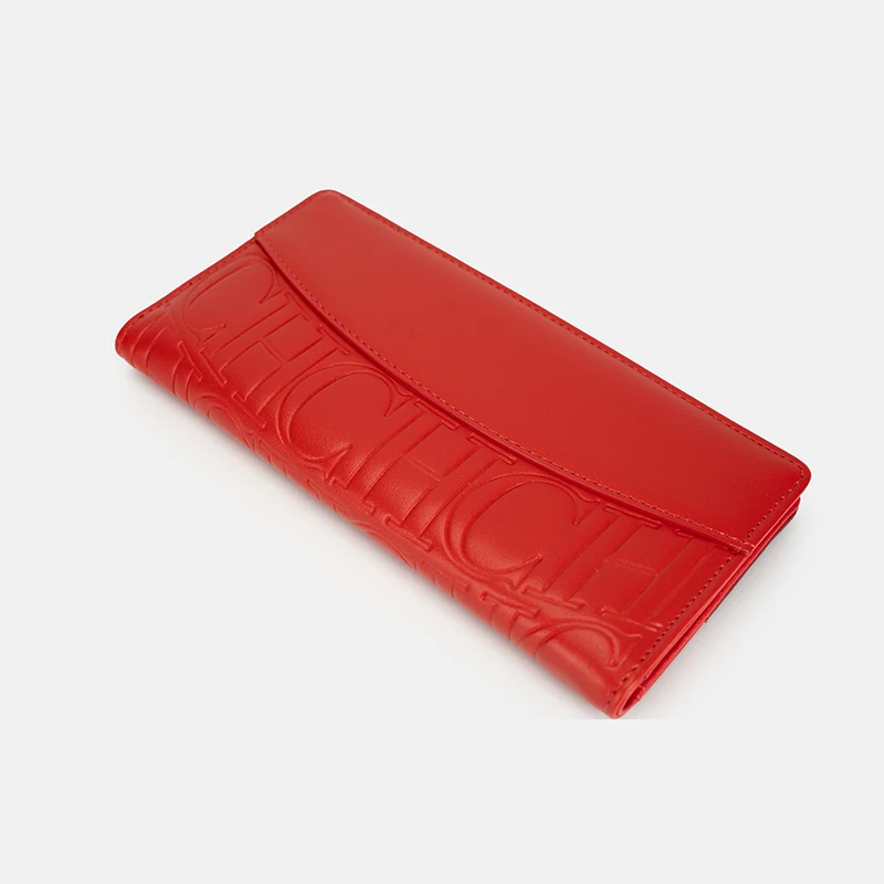Elegant Red Long Wallet with Large Capacity and Multi Card Slots