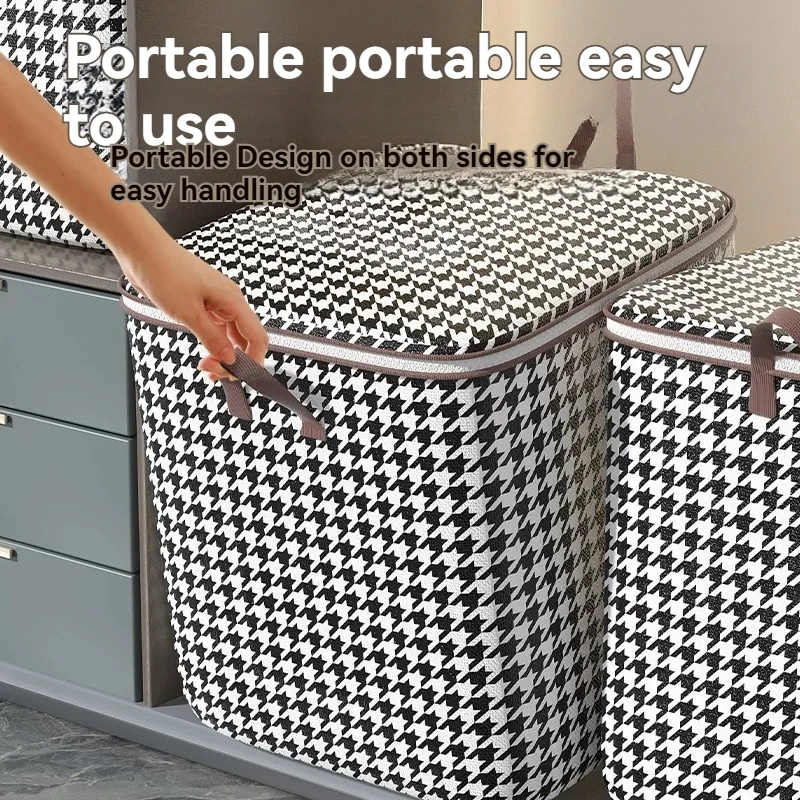 Clothes Storage Box Wardrobe Clothing Dust-Proof Storage Box Household Fabric Foldableing Large-Capacity Quilt Storage Box Artif 4