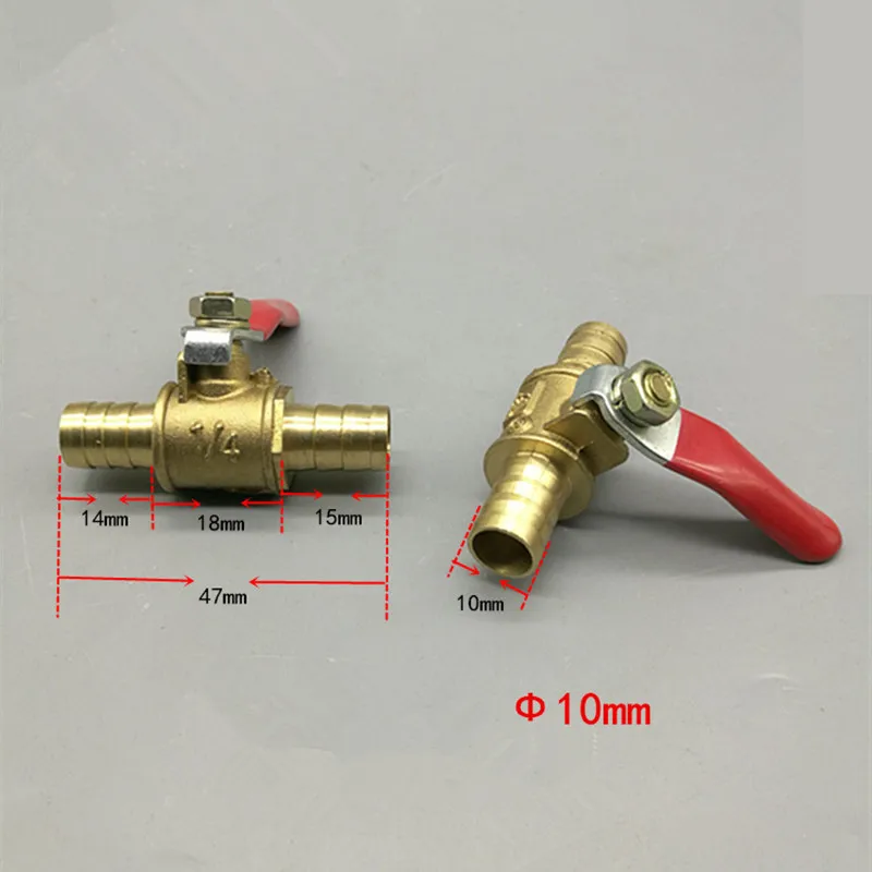 6mm-19mm connettore pneumatico tubo flessibile Barb ottone acqua olio aria Gas linea carburante valvola a sfera di arresto raccordi per tubi interruttore pneumatico del tubo