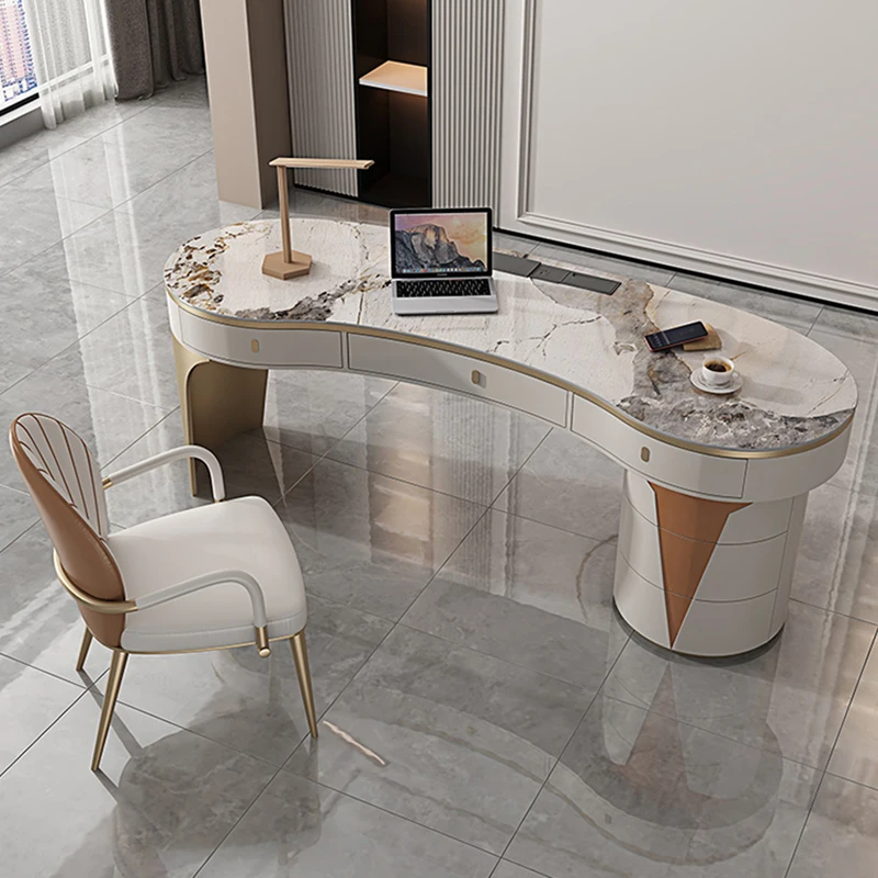 

White Luxury Gaming Desk Metal Vintage Notebook Fashion Work Desk Nordic Office Escrivaninha Para Quarto Computer Furniture