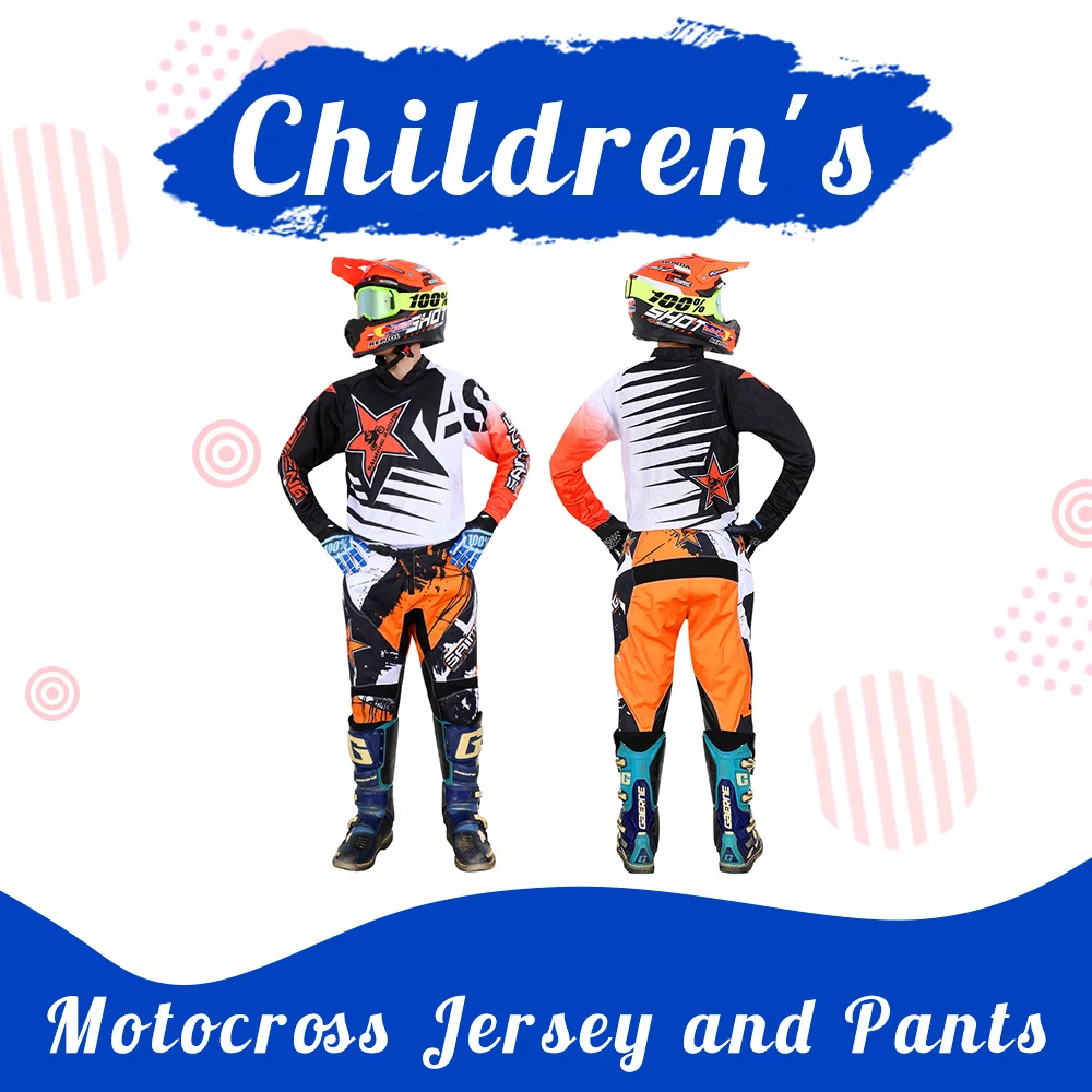 Motocross jérsei corrida 20/22/24/26/28 criança roupas infantis