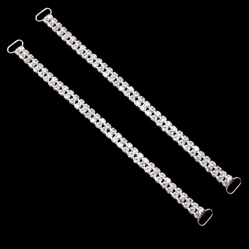 

2pcs/set 160mm Crystal Rhinestone Chain Bikini Connector Buckle Clothing Decorative Buckle for Women Beachwear Connector