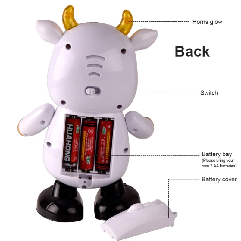 14 Songs Dancing Robot Cow Baby Electric Toys Sound Light Music Cow Parent-child Interrecative Toddler Toys Kid Christmas Gift 5