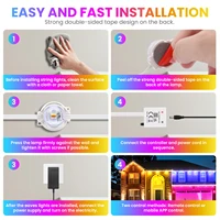 15/150M RGB Eaves LED Lights Permanent Outdoor Lights Bluetooth APP Kit Full House Eaves Light String Christmas Wedding Lighting - Image 6