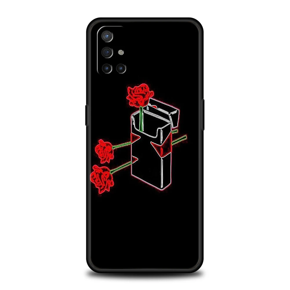 Elegant Black Floral Silicone Phone Case – Durable Protective Cover