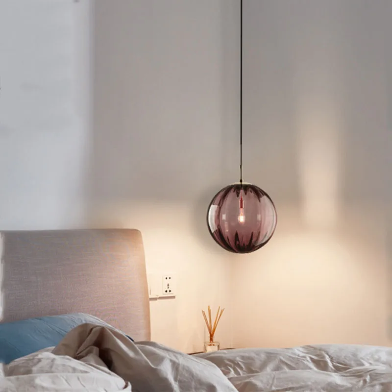 Modern Led Pendant Lamp Nordic Hanging Lights Glass Ball Lighting Fixtures Home Bedroom Living Room Suspension Luminaires Shop