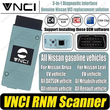 Scanner Diagnostico Auto VNCI RNM per Infiniti/Nissan/Renault/Mitsubishi/DATSUN, Supporto Diagnostico DoIP/CAN-FD, Strumento Scanner OBD2