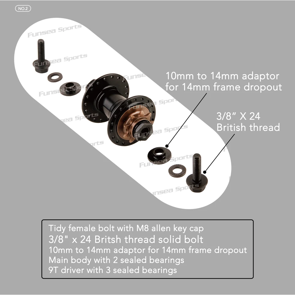 Funsea Hub 36 Holes Bearing Spare Parts For Bicycle Magic Flute