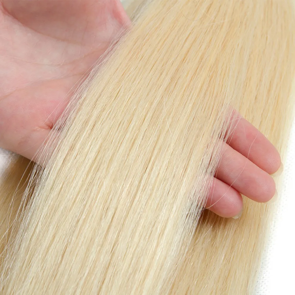 613 Honey Blonde Straight Human Hair Bundles With 4x4 Lace Closure Brazilian 100% Human Hair Bundles With 13x4 13x6 Lace Frontal 4