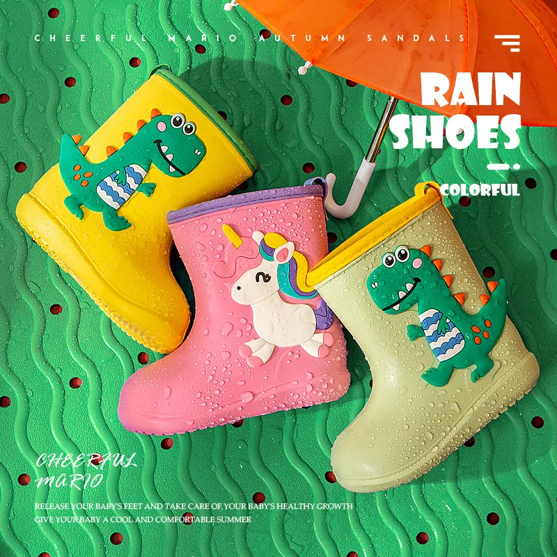 Children Boots Baby Boys Girl EVA Non-slip Outdoor Cartoon Dinosaur Rain boots for Kids Waterproof Shoes children boots