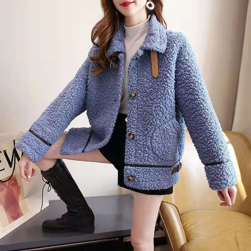 Winter Faux Fur Jacket Women Imitation rabbit fur Casual coat 2023 new korean fashion loose casual Lamb Fleece Coat