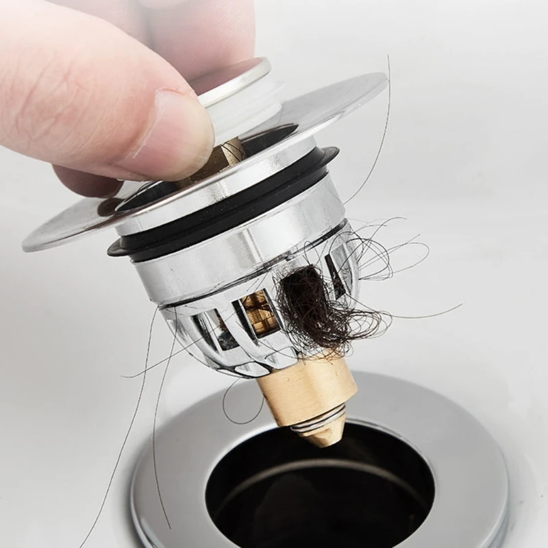 

Convenient Bathroom Drain Stopper Practical Sink Plug Catch Hair & Debris Alloy
