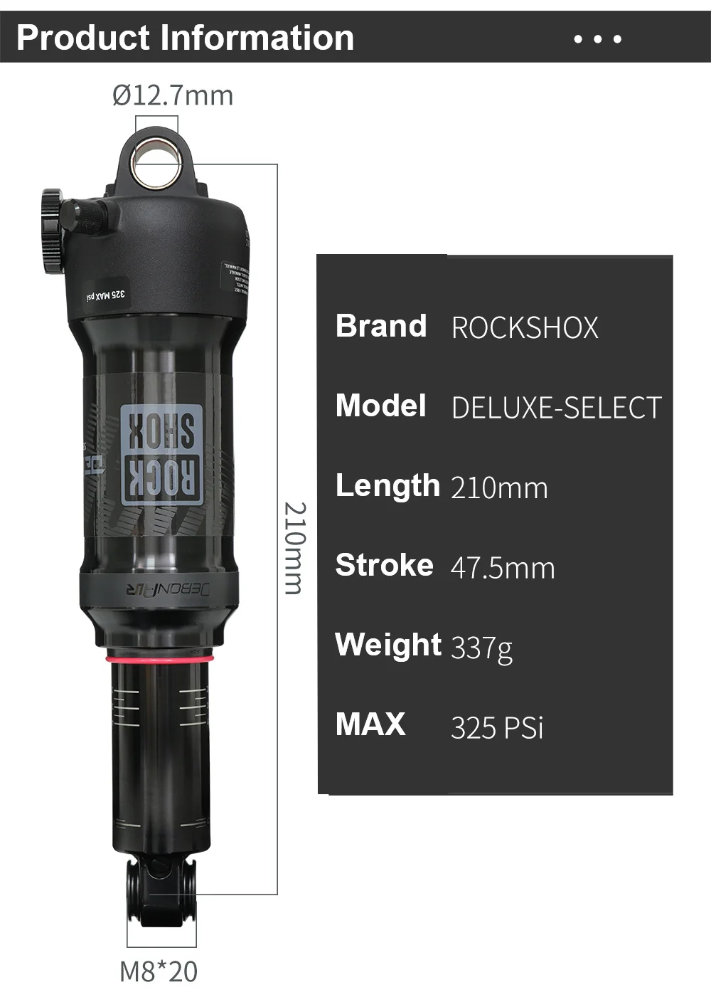 【未使用】Rockshox Deluxe Select+ 210x50mm Ockshox Super Deluxe Select+ Ultmate 210mm 210x50 Shock Air