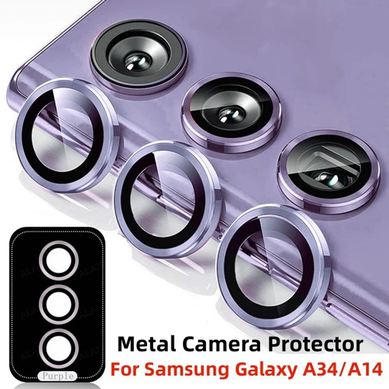 Camera Protector For Samsung Galaxy A34 Metal Camera Lens Ring Cover for Samsung Galaxy A 34 A34 A 14 Galaxy A14 Protective Cap_voghion.com