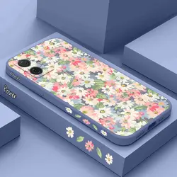 Elegant Canvas Flower Silicone Phone Case Cover for MOTO G34 (Grey)