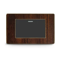 Plaque murale rétro type 118 à effet bois, panneau en plastique noir peint par pulvérisation pour interrupteur et prise standard italiens, cache décoratif pour la maison 6