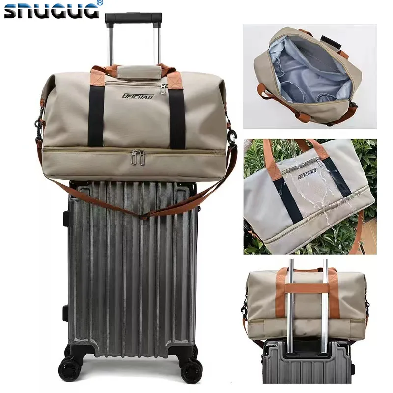 

Travel Bag Large-capacity New Boarding Luggage Bag Dry And Wet Separation Shoe Compartment Bag Cover Trolley Travel Fitness Bag