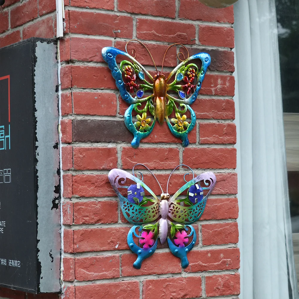 Colorful 3D Metal Butterfly and Mermaid Decorative Wall Art Sculpture