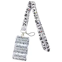 Alphabet Letter Flower Keychain Lanyard - Stylish Key Neck Strap for Cards, Badges & Decorations (15)