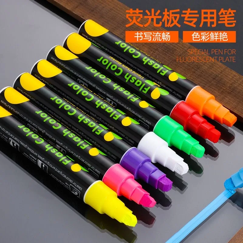 White Marker Pens Marker Pens Color Marker Pens Pen Marker Dry Erase Markers Whiteboard Pens 4pcs 6MM Fluorescent Pen LED Board Advertising Pen Light Board Glass Erasable Whiteboard Green Blackboard Liquid Chalk