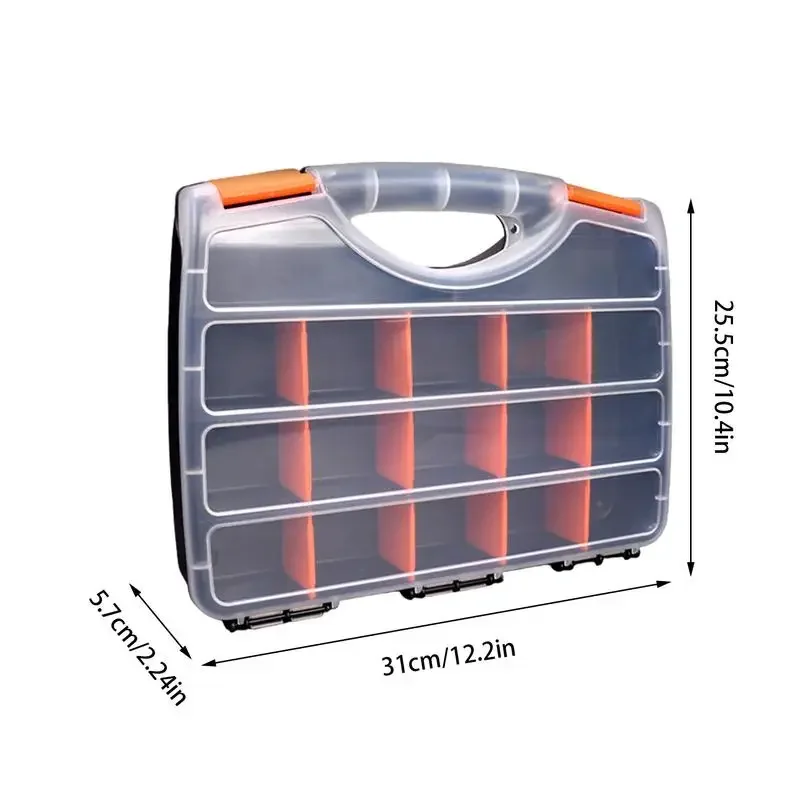 15 Hole Portable Tool Parts Organizer Box Screw Storage Box Small Parts Hardware Tool Screwdriver Auto Repair Tool Box 6
