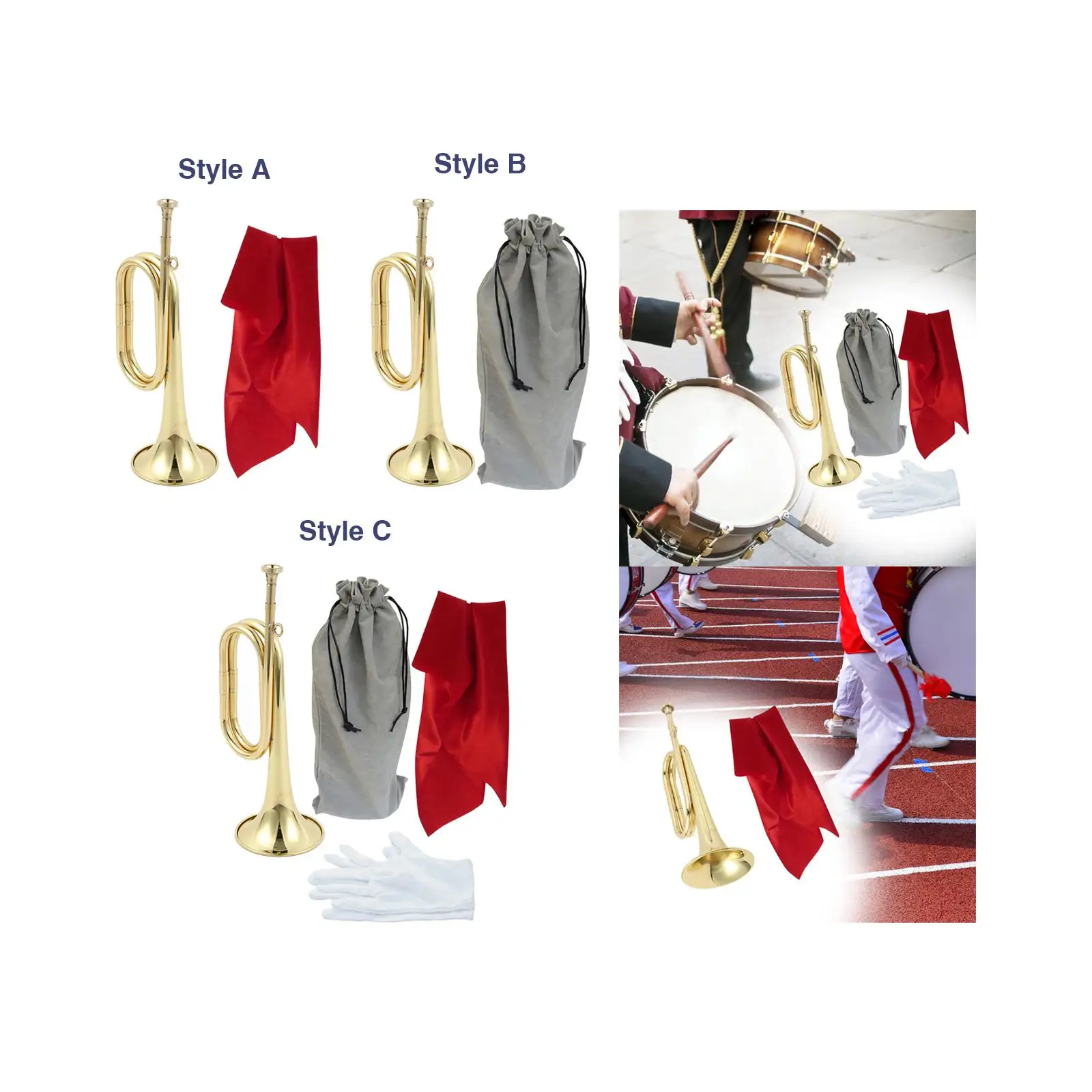 Copper And Brass Bugle for Musical Performance with Mouthpiece for Beginners