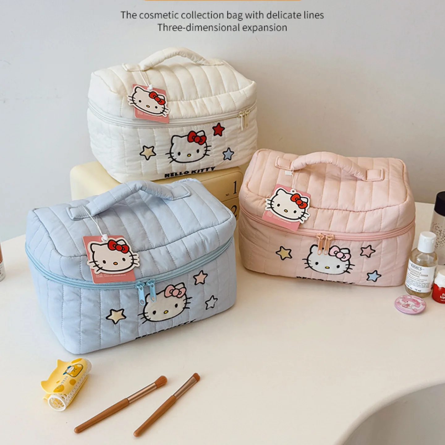 Tragbare Reise-Kosmetiktasche mit großem Fassungsvermögen, stilvolle Sanrio süße Kosmetiktasche, hochwertige wasserdichte Reise-Kosmetiktasche mit großem Fassungsvermögen.