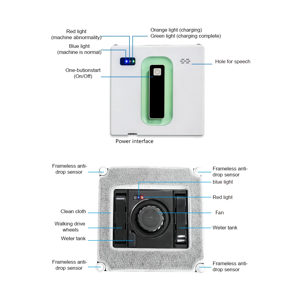 Water spray window cleaning robot intelligent high-rise double-sided brushless motor glass cleaner spray type 5