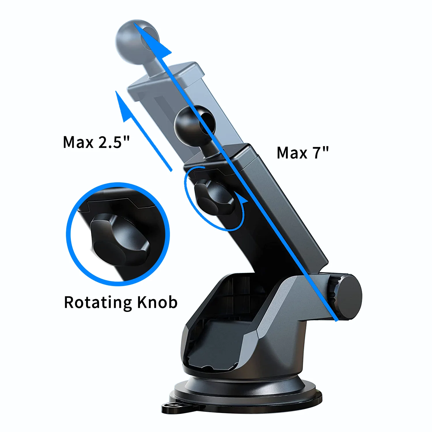 Imagebon DVR-Halter, Saugnapf, 3 m, klebrige Halterung, langer Arm, Teleskopständer, passend für 4-Eck-Schnallenhalterung, Armaturenbrett – Detail 9