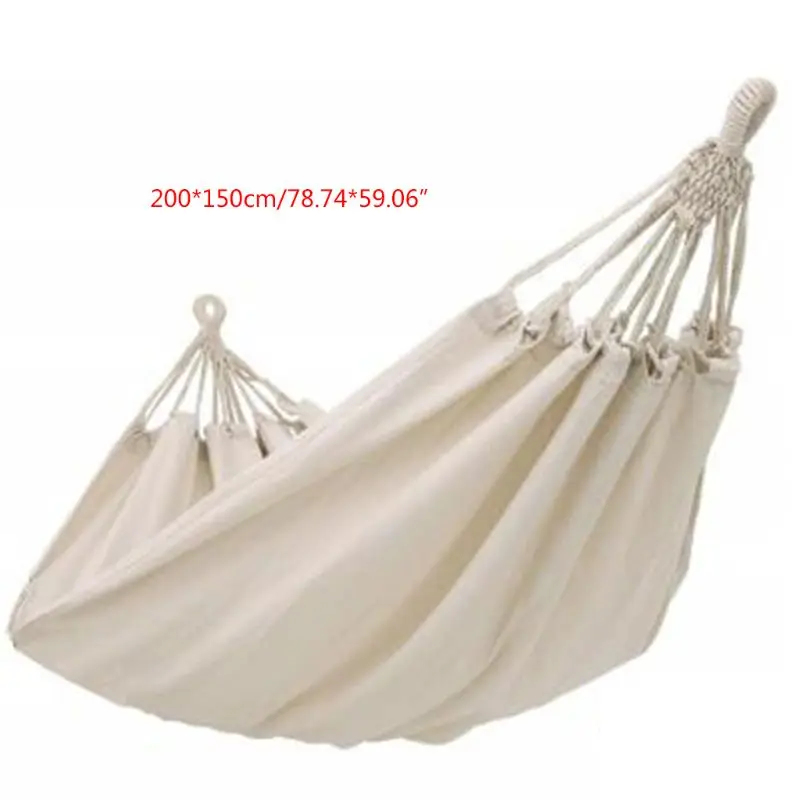 Double Hammock Outdoor Rollover Prevention Camping Canvas Hanging Swing Bed 200x150cm Actual Use Area