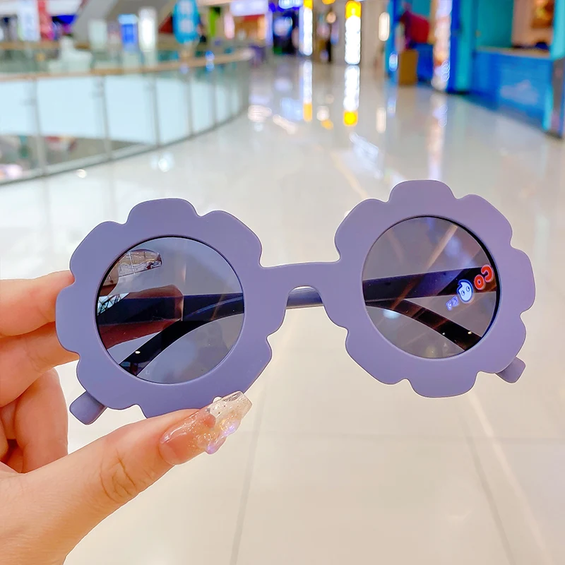 Raindo 2023 Children Cute Cartoon Flower Heart Sunglasses Kids Round Glasses Baby Fashion Colors Sunglasses Boys Girls_voghion.com