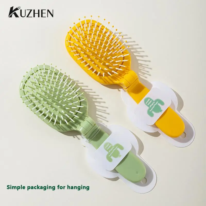 

Portable Travel Folding Air Cushion Combs Shaped Like A Cactus Massage Comb Massage Scalp Anti-static Hair Care Brushes Combs