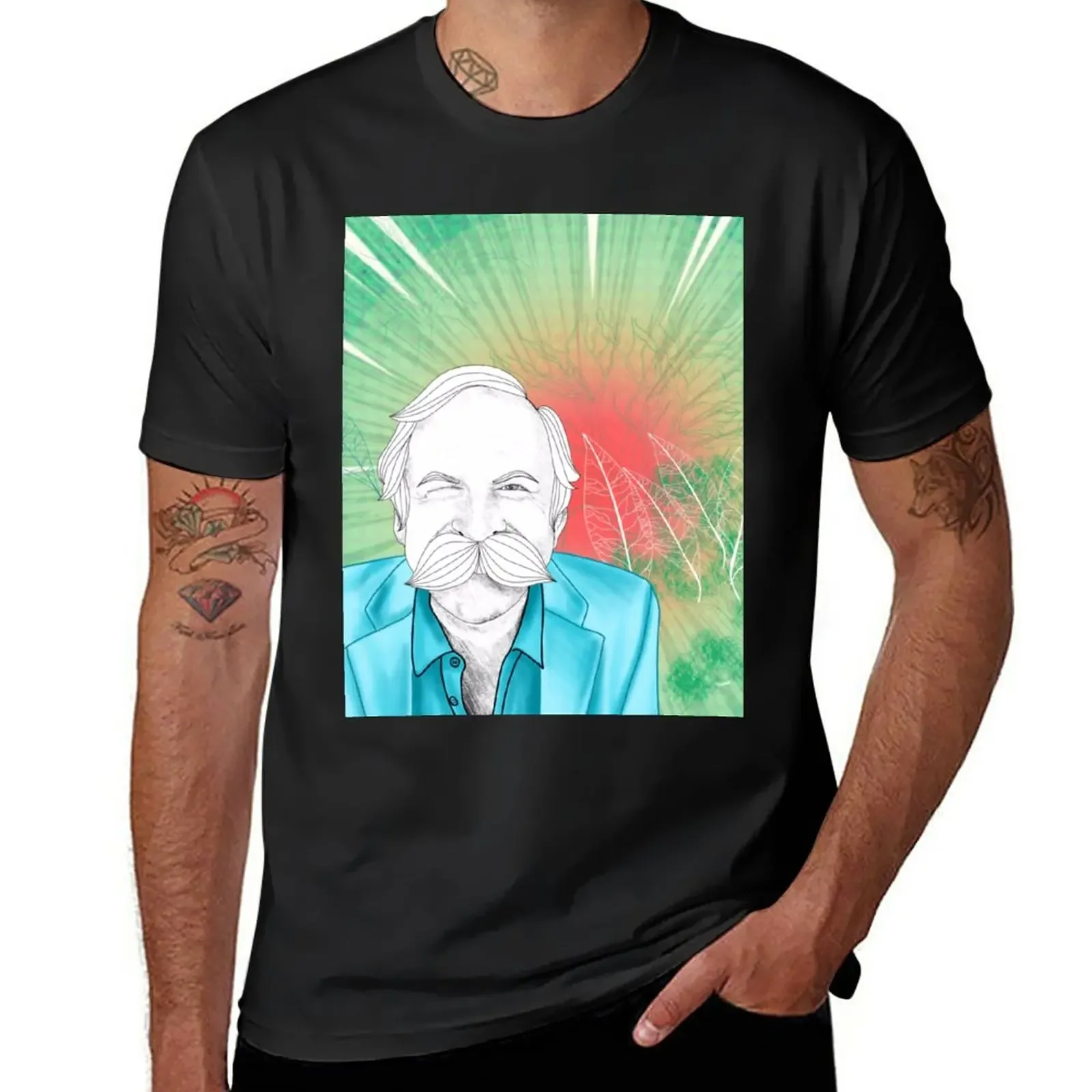 

Dick Strawbridge Portrait T-Shirt aesthetic clothes blacks plus sizes Men's cotton t-shirt